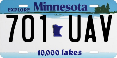 MN license plate 701UAV