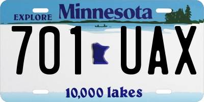 MN license plate 701UAX