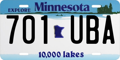 MN license plate 701UBA