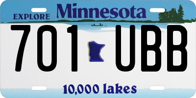 MN license plate 701UBB