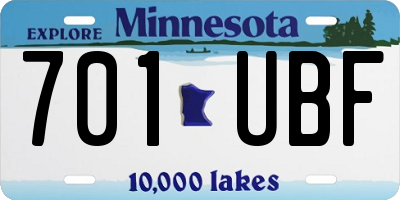 MN license plate 701UBF