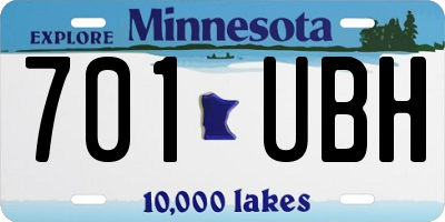 MN license plate 701UBH