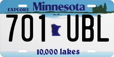 MN license plate 701UBL