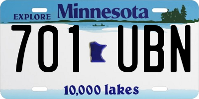 MN license plate 701UBN