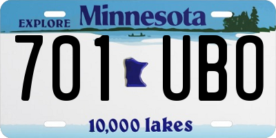 MN license plate 701UBO