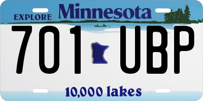 MN license plate 701UBP