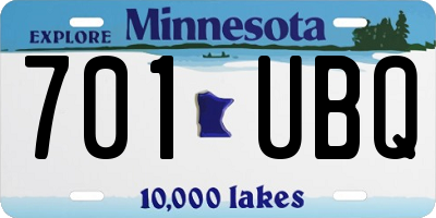 MN license plate 701UBQ