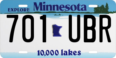 MN license plate 701UBR