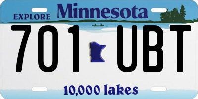 MN license plate 701UBT
