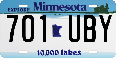 MN license plate 701UBY