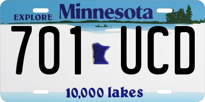 MN license plate 701UCD