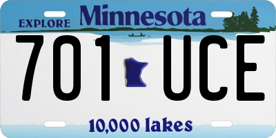 MN license plate 701UCE