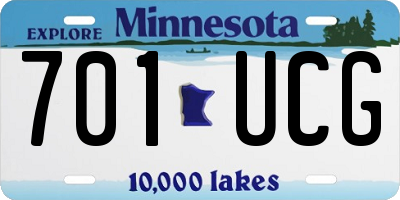 MN license plate 701UCG