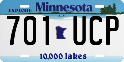 MN license plate 701UCP