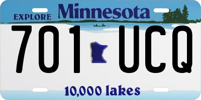MN license plate 701UCQ