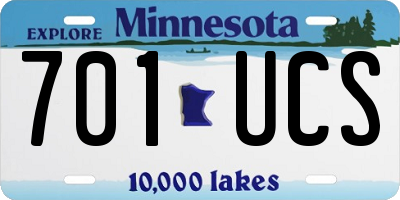 MN license plate 701UCS