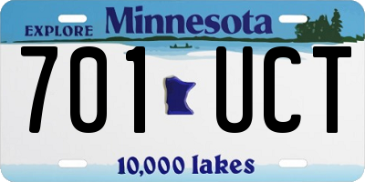 MN license plate 701UCT