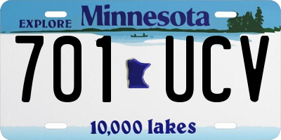 MN license plate 701UCV