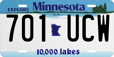 MN license plate 701UCW