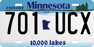 MN license plate 701UCX