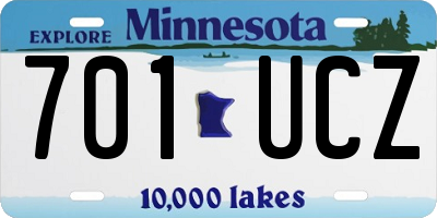 MN license plate 701UCZ