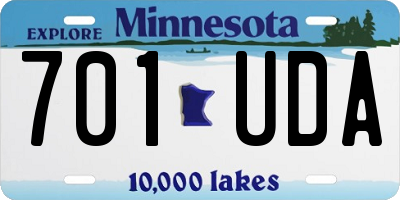 MN license plate 701UDA