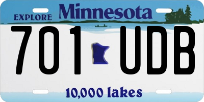 MN license plate 701UDB