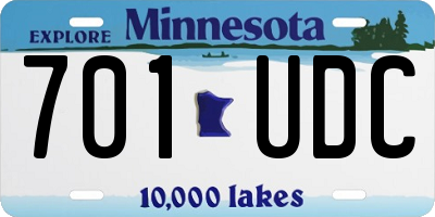 MN license plate 701UDC