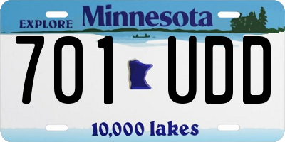 MN license plate 701UDD