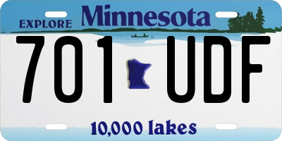 MN license plate 701UDF