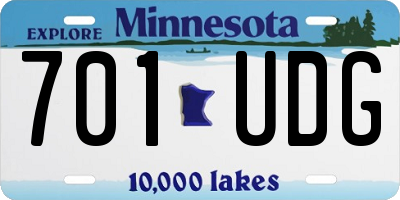 MN license plate 701UDG