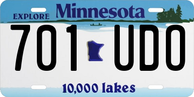 MN license plate 701UDO