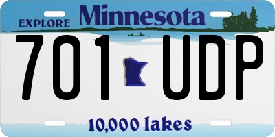 MN license plate 701UDP