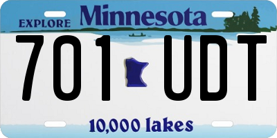 MN license plate 701UDT