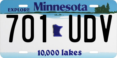 MN license plate 701UDV