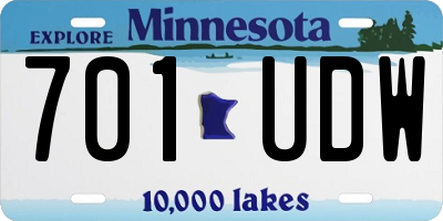 MN license plate 701UDW