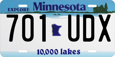 MN license plate 701UDX