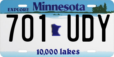 MN license plate 701UDY