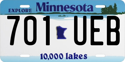 MN license plate 701UEB