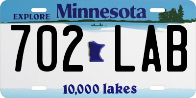 MN license plate 702LAB