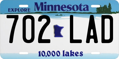 MN license plate 702LAD