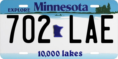 MN license plate 702LAE