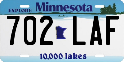 MN license plate 702LAF