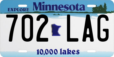 MN license plate 702LAG