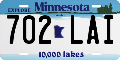 MN license plate 702LAI