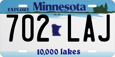 MN license plate 702LAJ