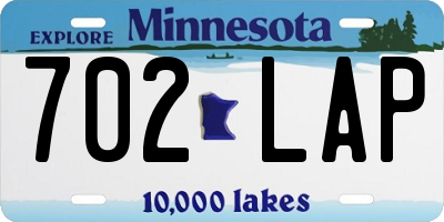 MN license plate 702LAP