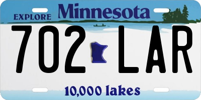 MN license plate 702LAR