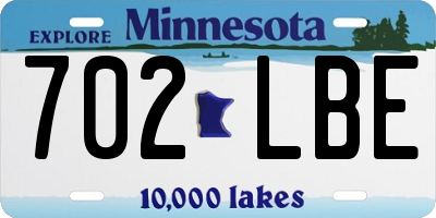 MN license plate 702LBE