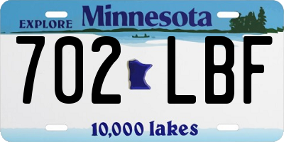 MN license plate 702LBF